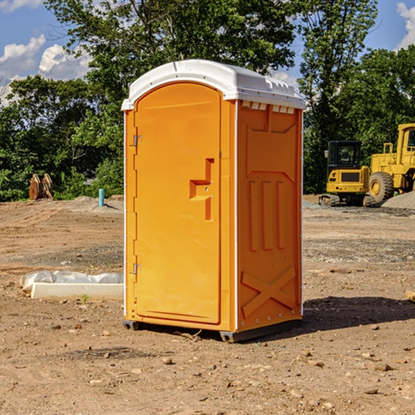 how often are the porta potties cleaned and serviced during a rental period in Adamstown